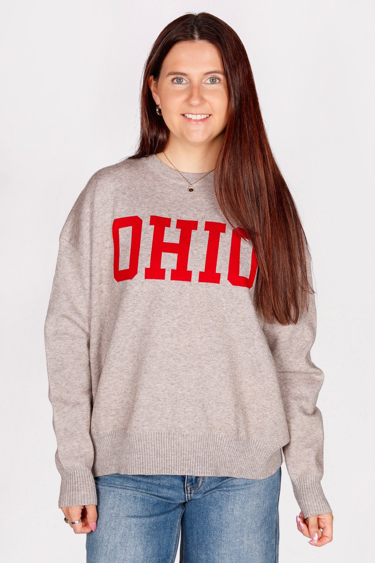 Ohio Grey Jacquard Sweater