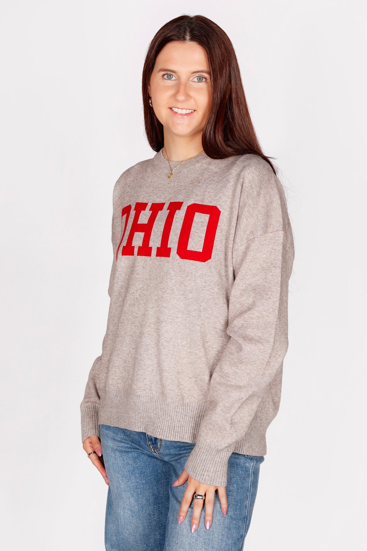 Ohio Grey Jacquard Sweater