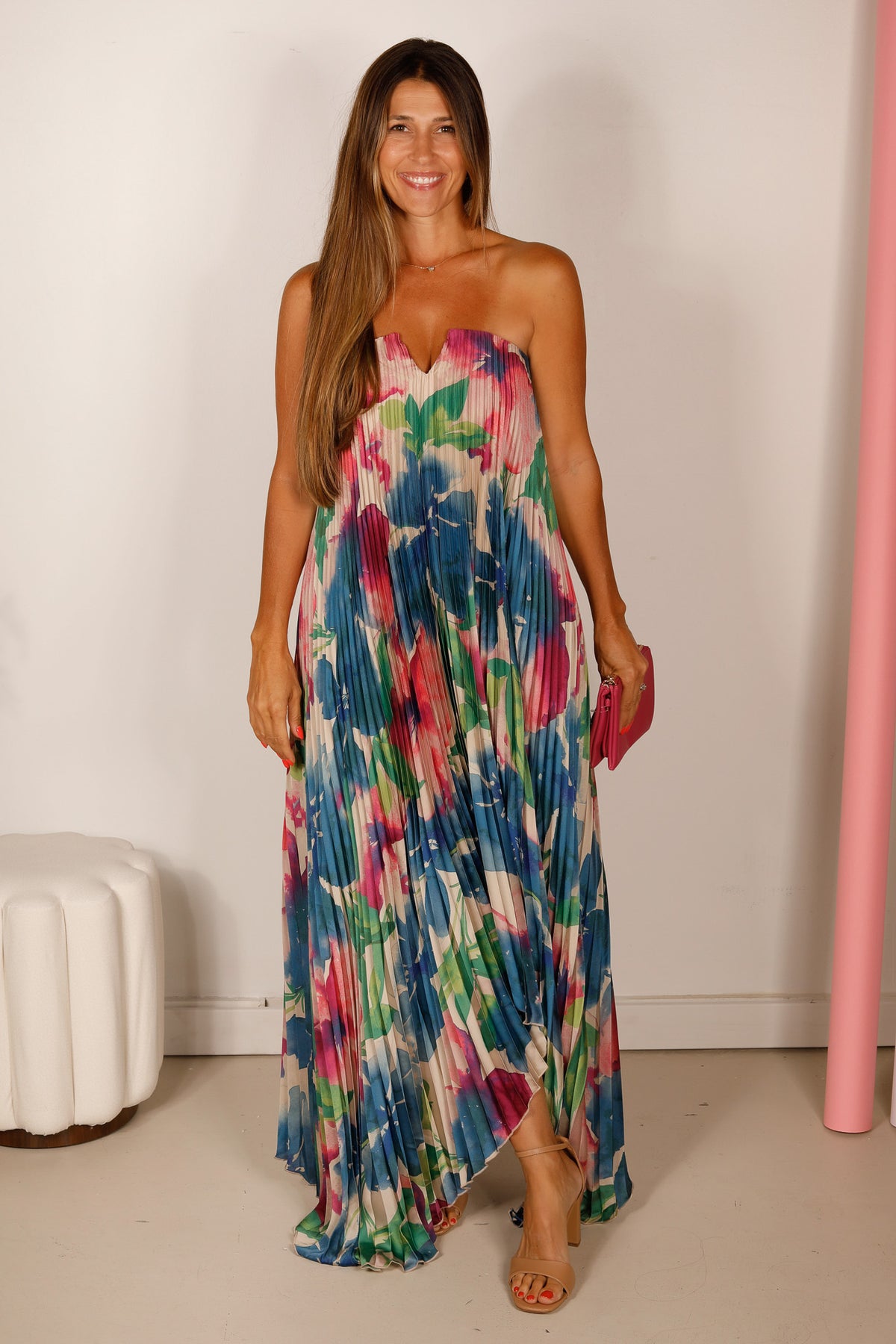 Lapis Bloom Shimmer Maxi Dress