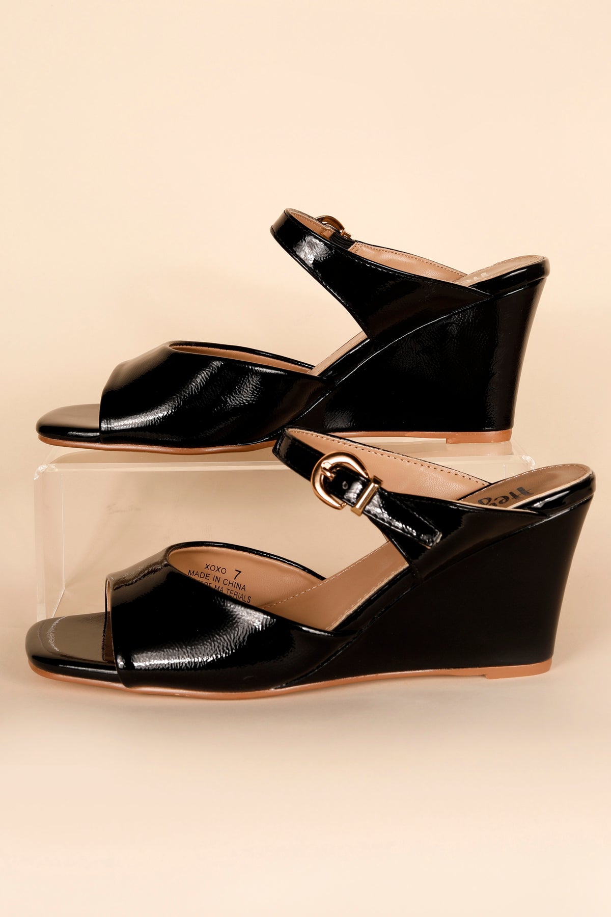 Corkys XOXO Black Wedge Heel