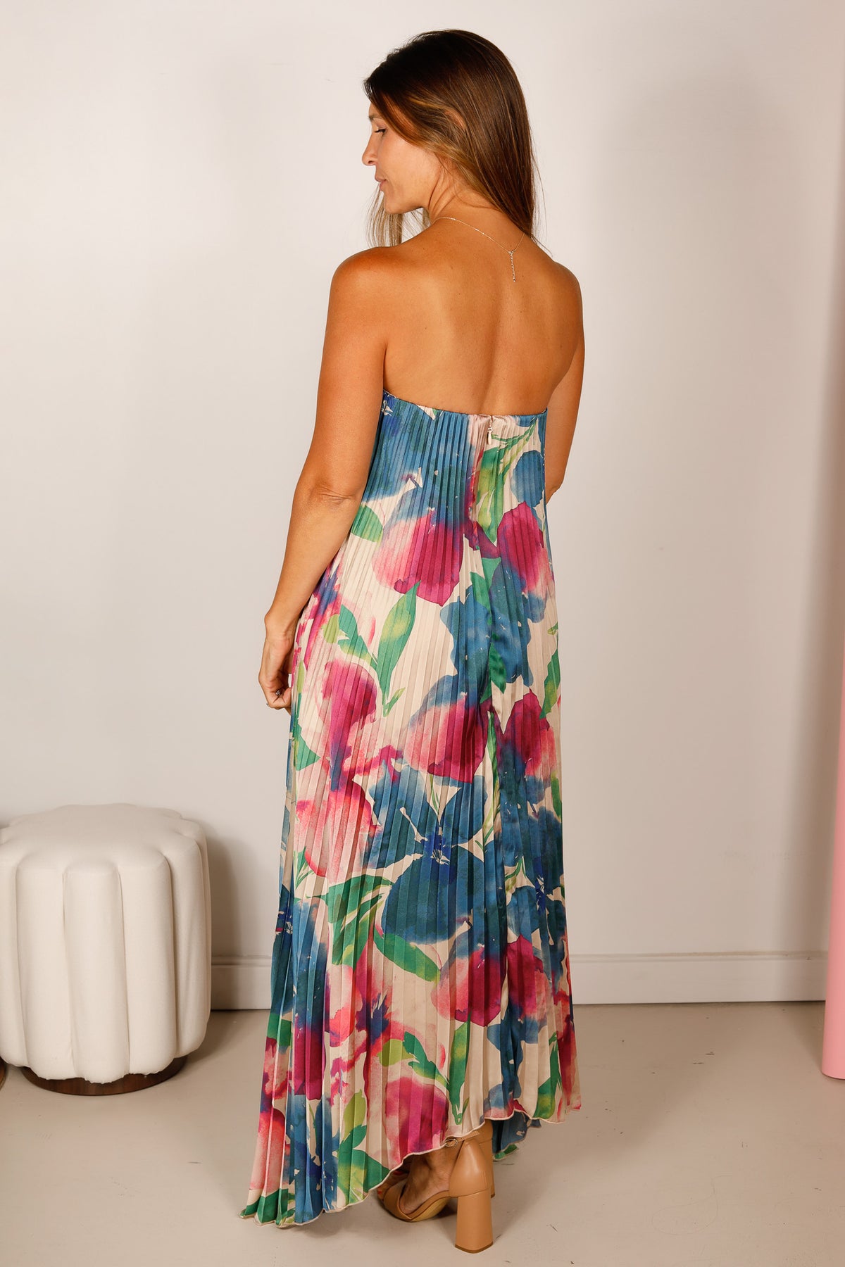 Lapis Bloom Shimmer Maxi Dress