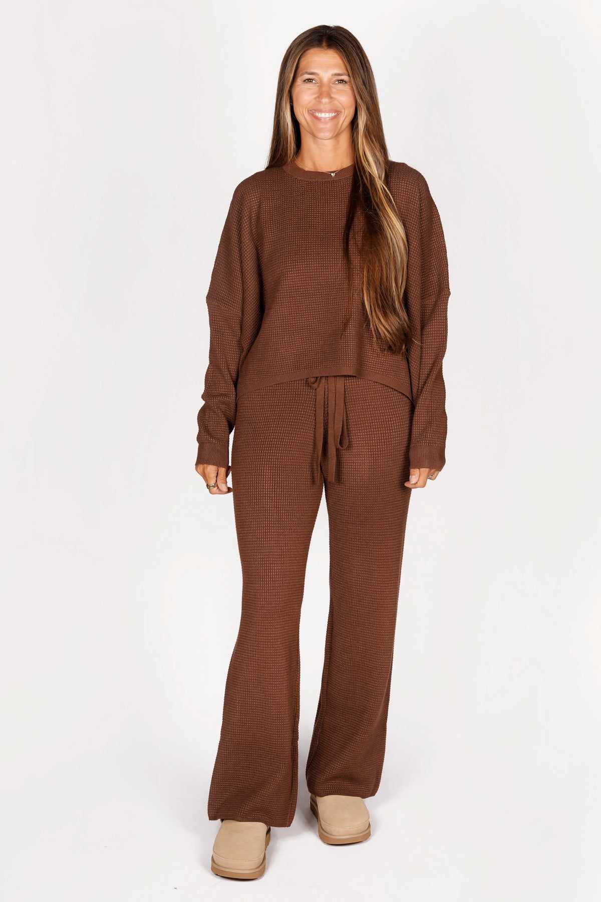 Cocoa Waffle Knit Pants - FINAL SALE