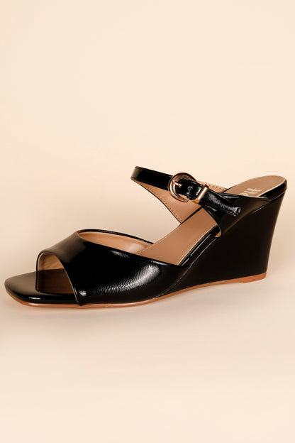 Corkys XOXO Black Wedge Heel