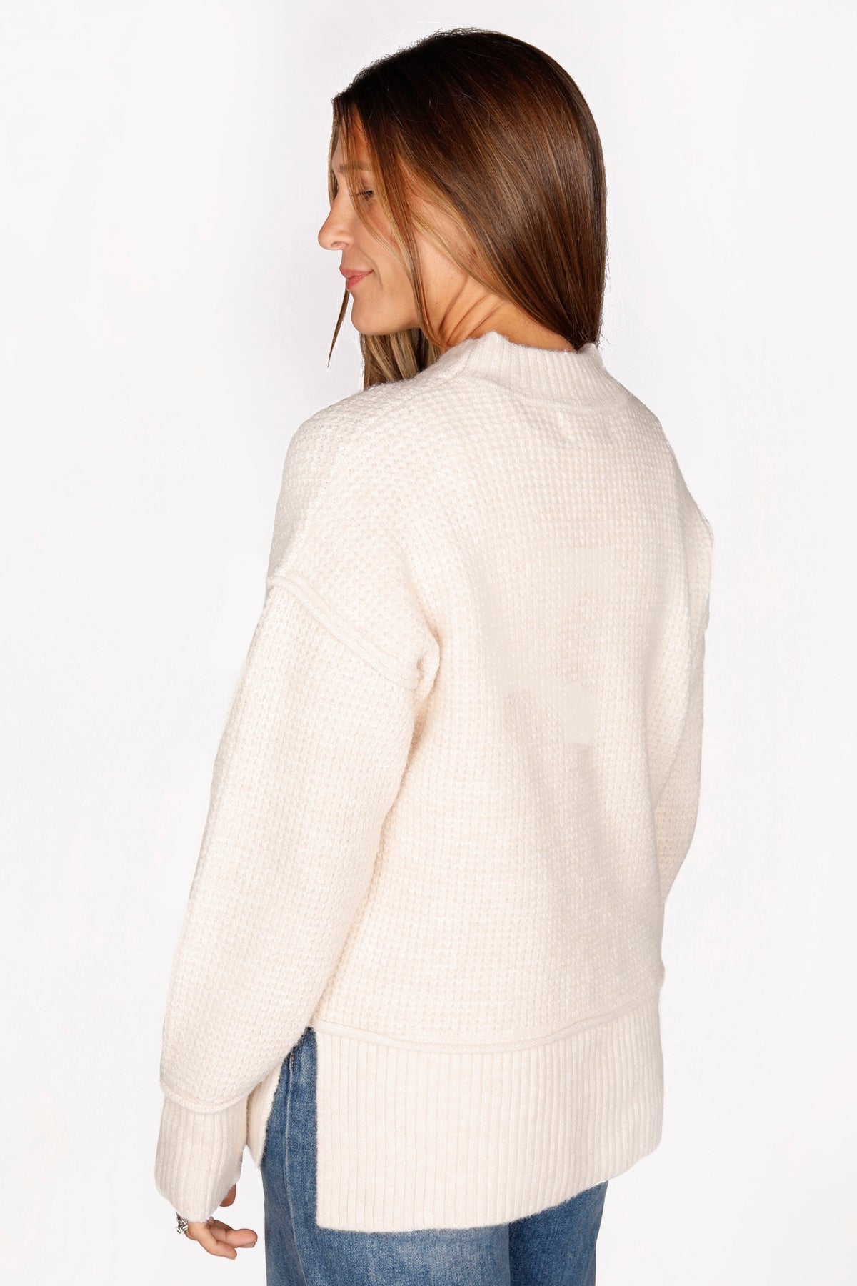 Everly Cream Waffle Knit Sweater