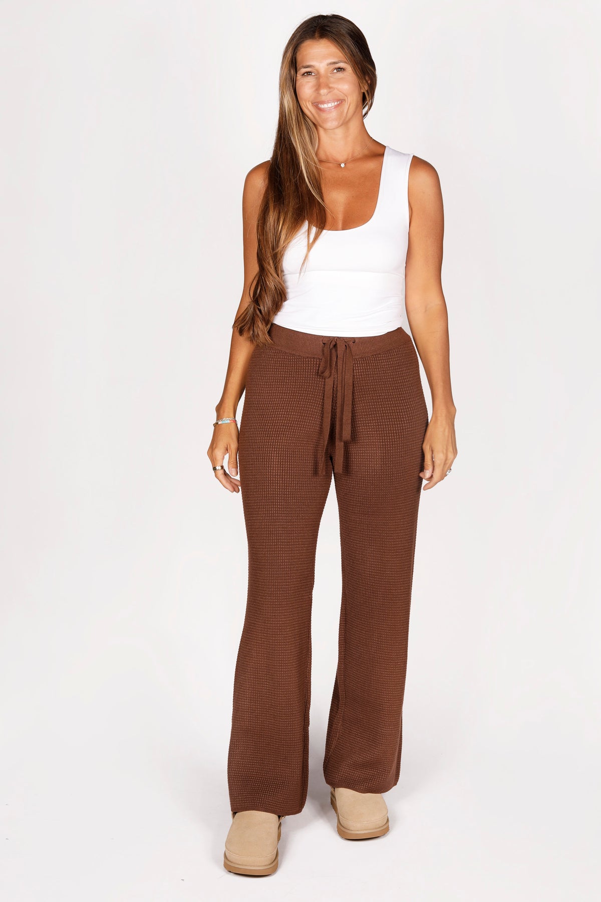 Cocoa Waffle Knit Pants - FINAL SALE