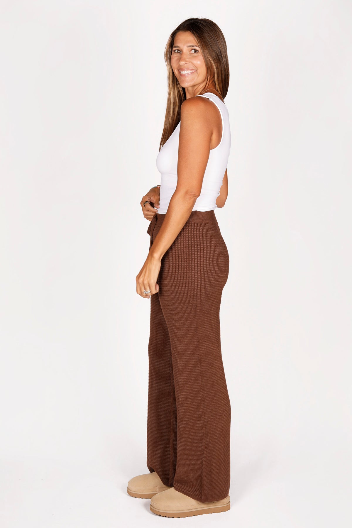 Cocoa Waffle Knit Pants - FINAL SALE