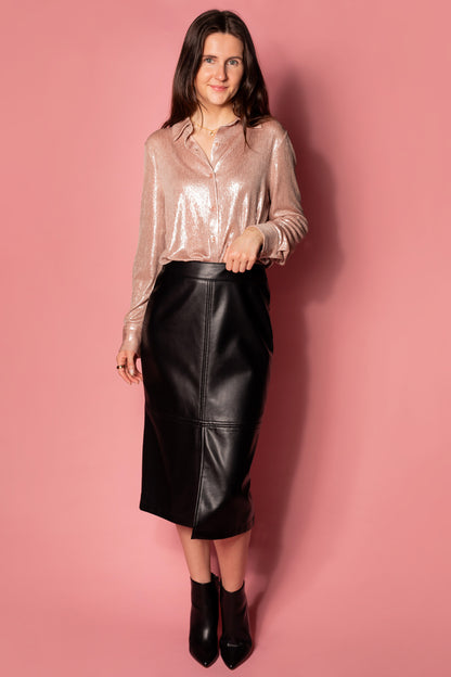 Helena Blush Foil Top - FINAL SALE