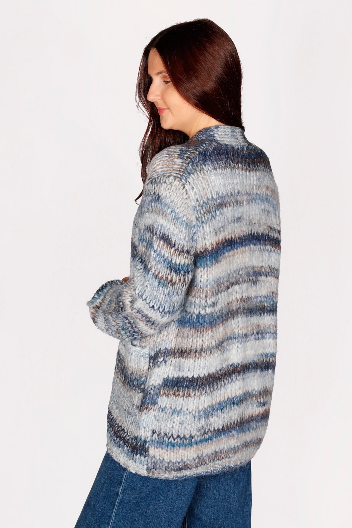 Juno Grey &amp; Blue Marble Cardigan