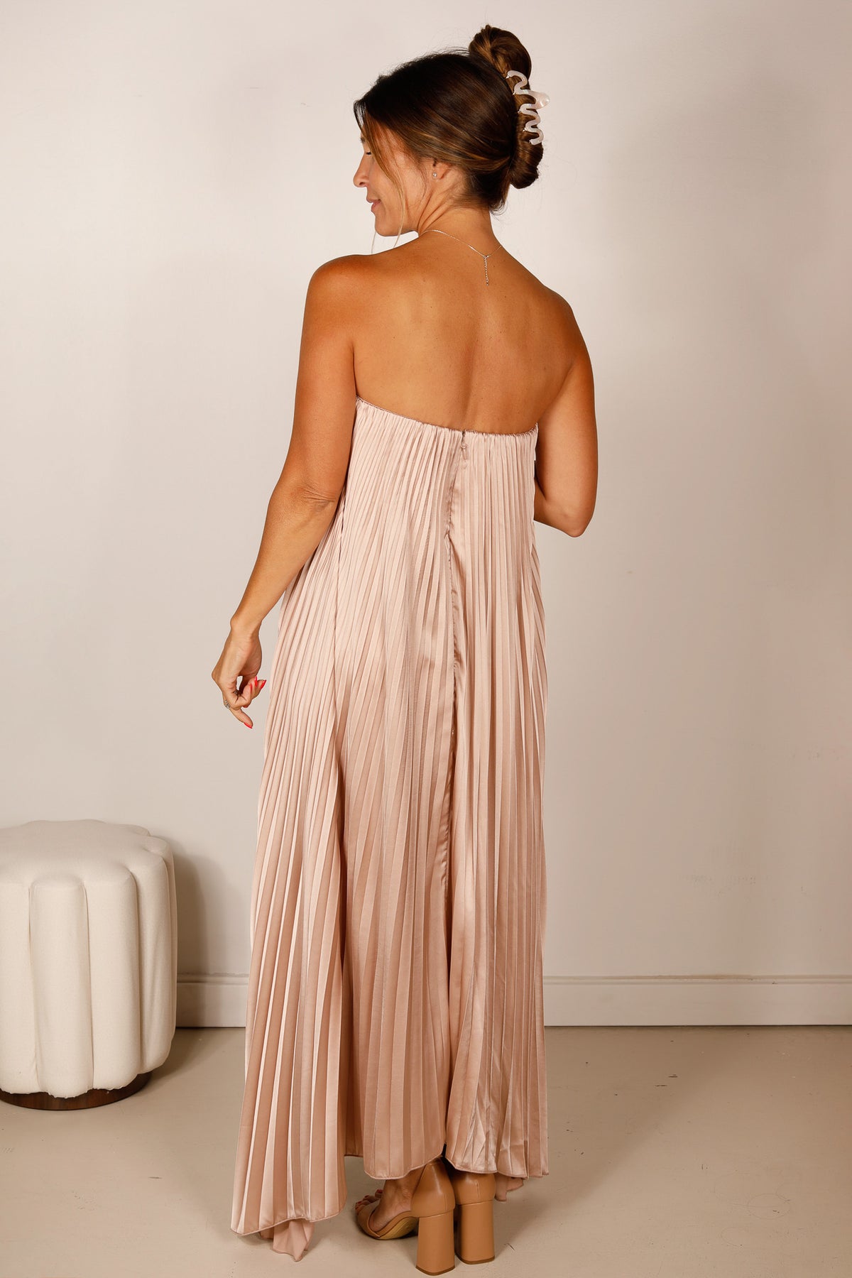 Oyster Shimmer Maxi Dress