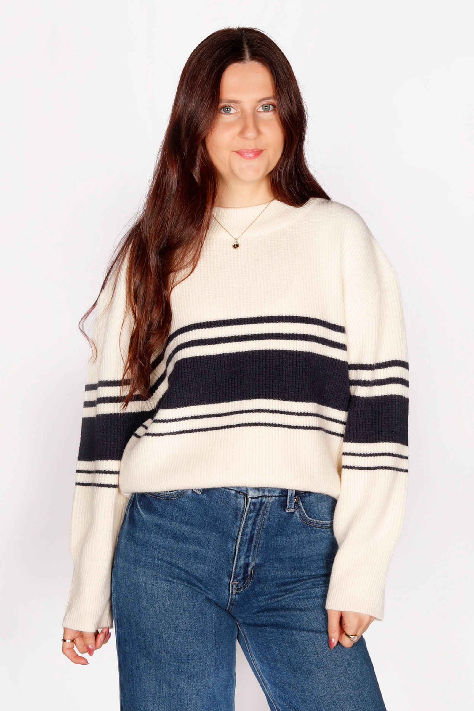 Evan Cream & Navy Sweater