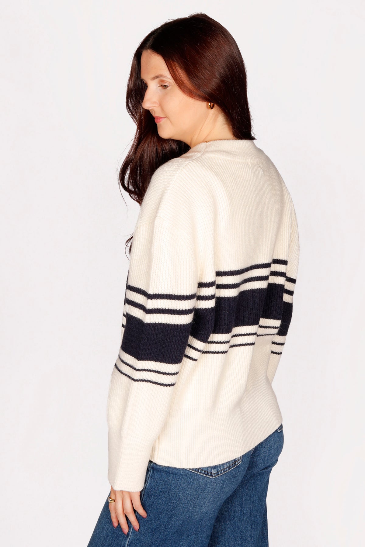 Evan Cream &amp; Navy Sweater