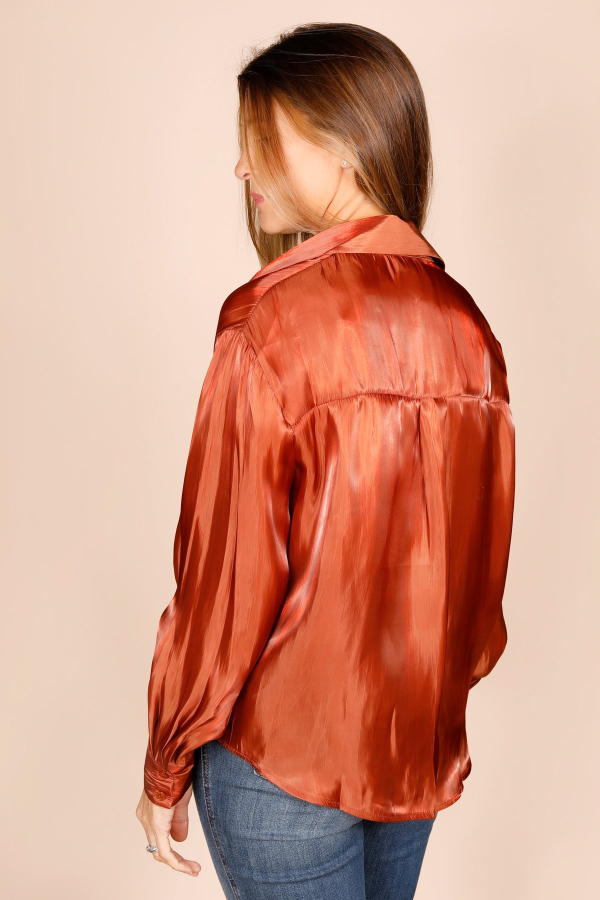 Layla Copper Sheer Top