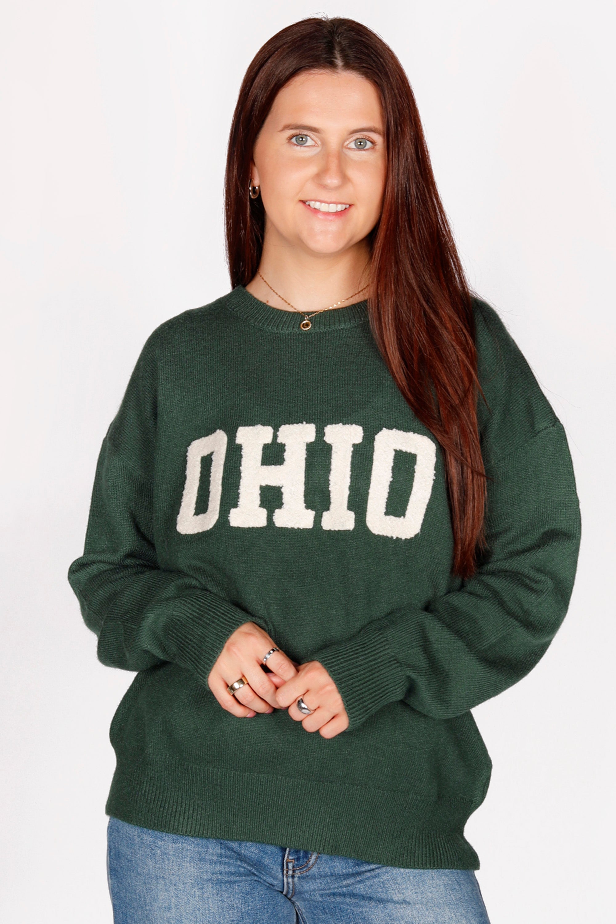 Green OHIO Embroidered Sweater