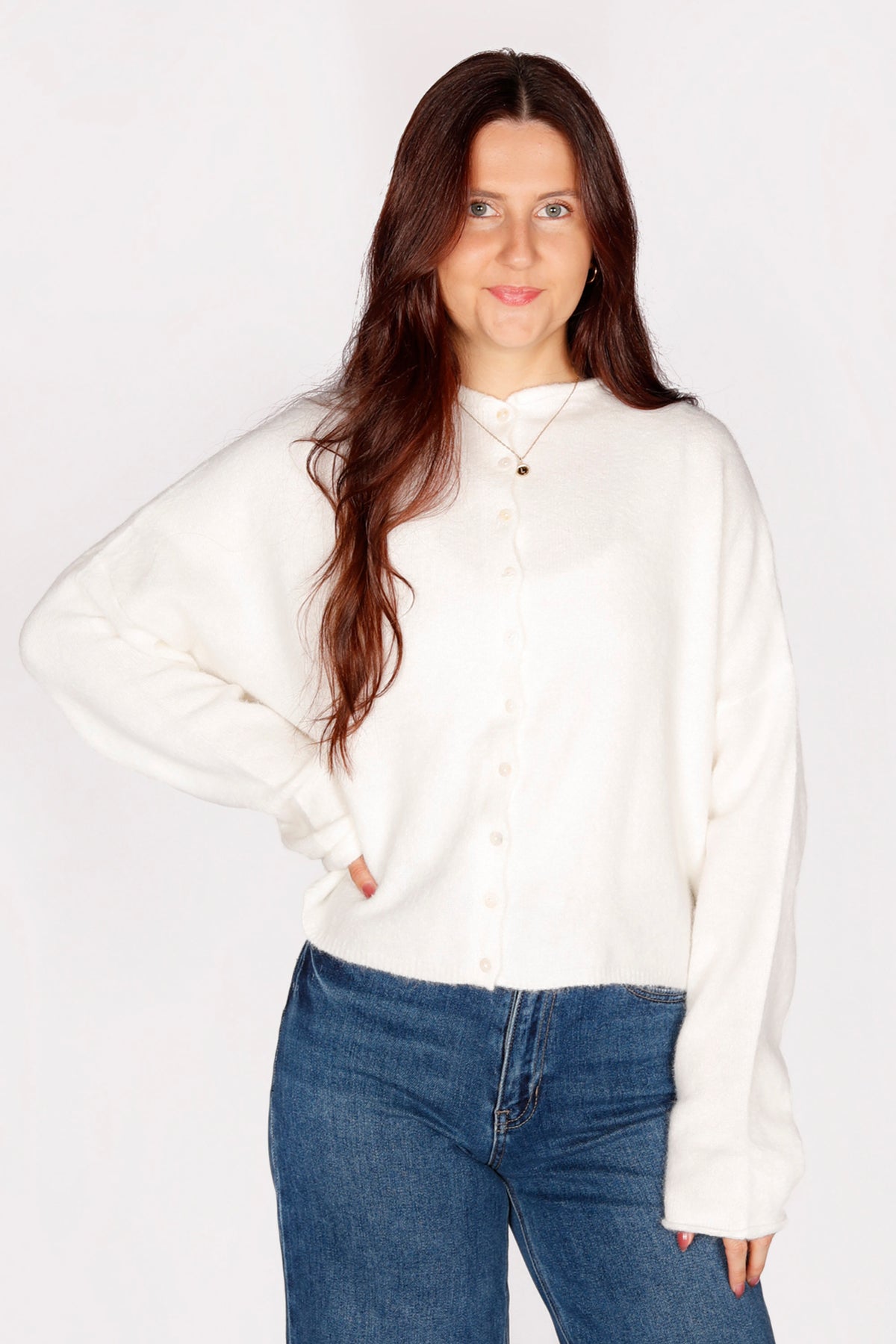 White Lightweight Cardigan