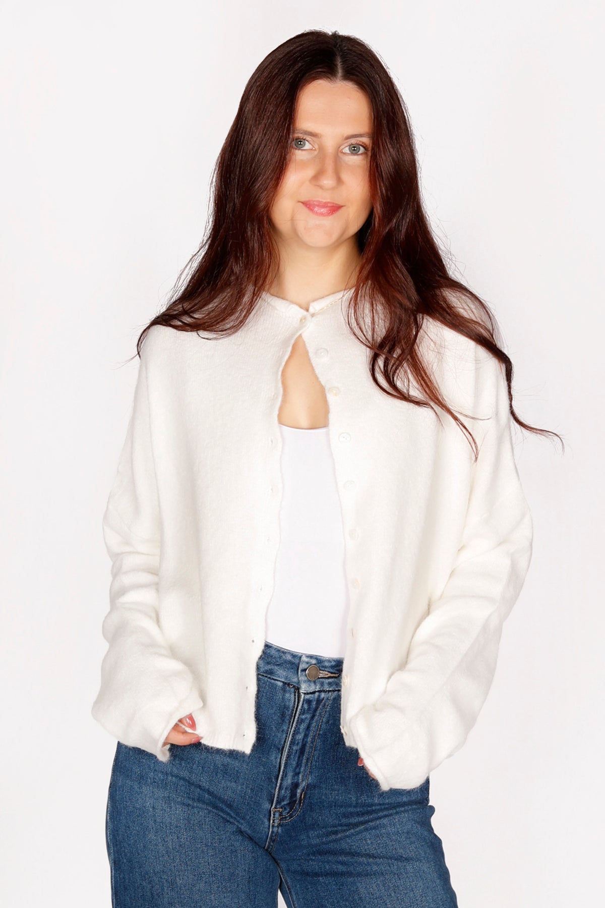 White Lightweight Cardigan