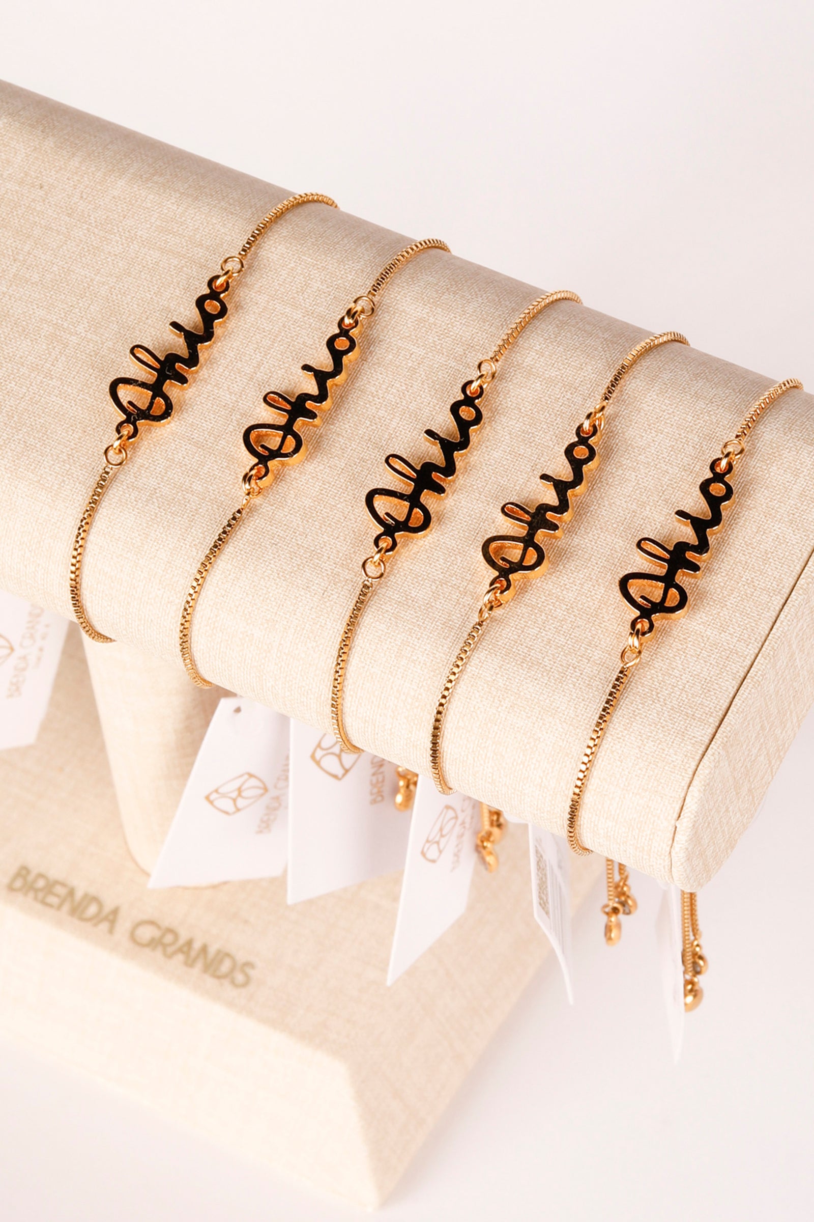 Ohio Script Gold Bracelet