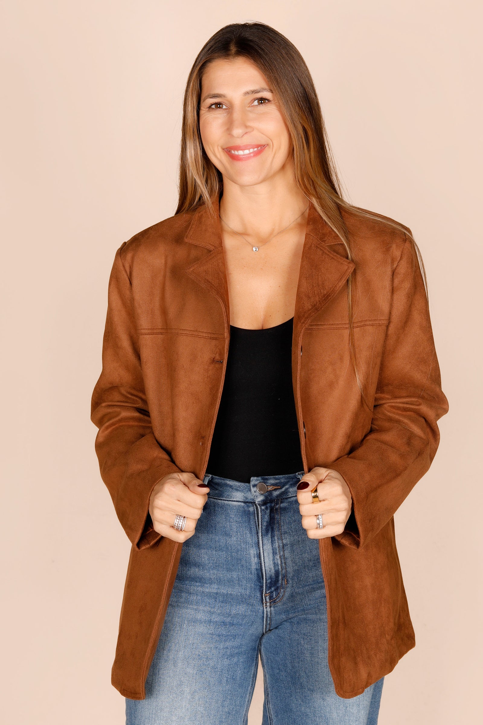 Suede Oversized Blazer