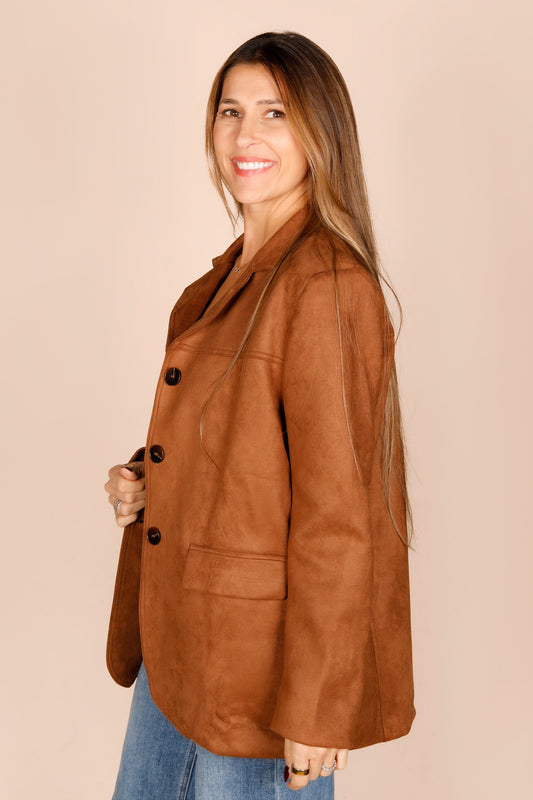 Suede Oversized Blazer