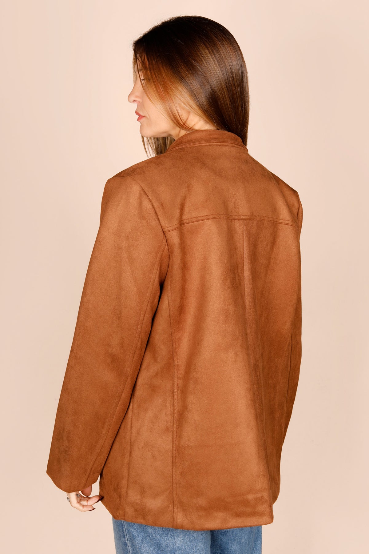 Suede Oversized Blazer