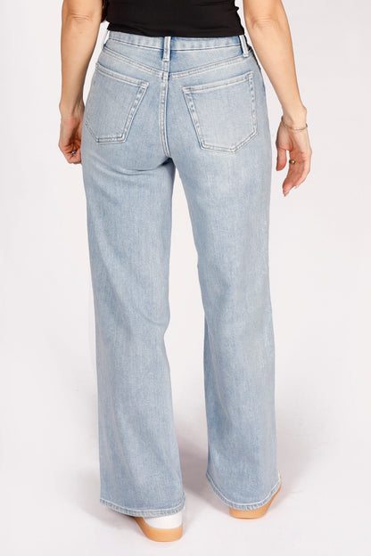 High Rise Light Palazzo Denim
