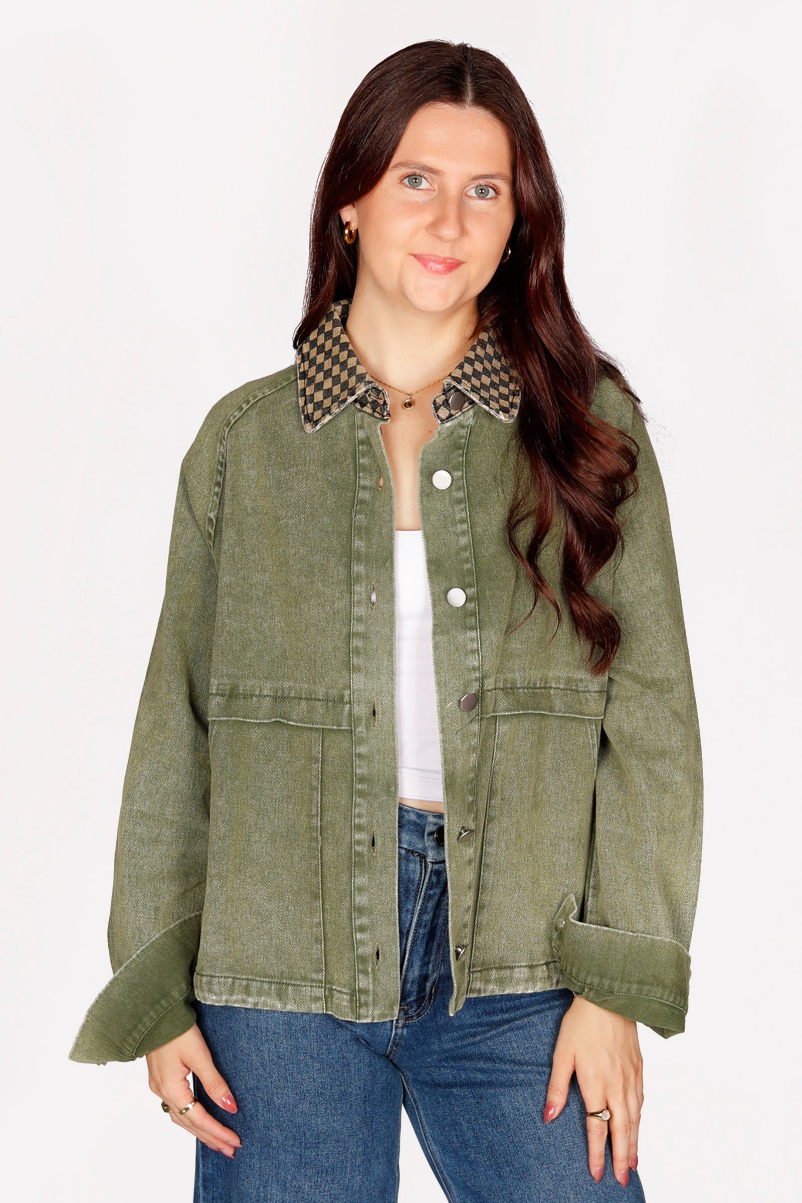Joanie Olive Twill Jacket