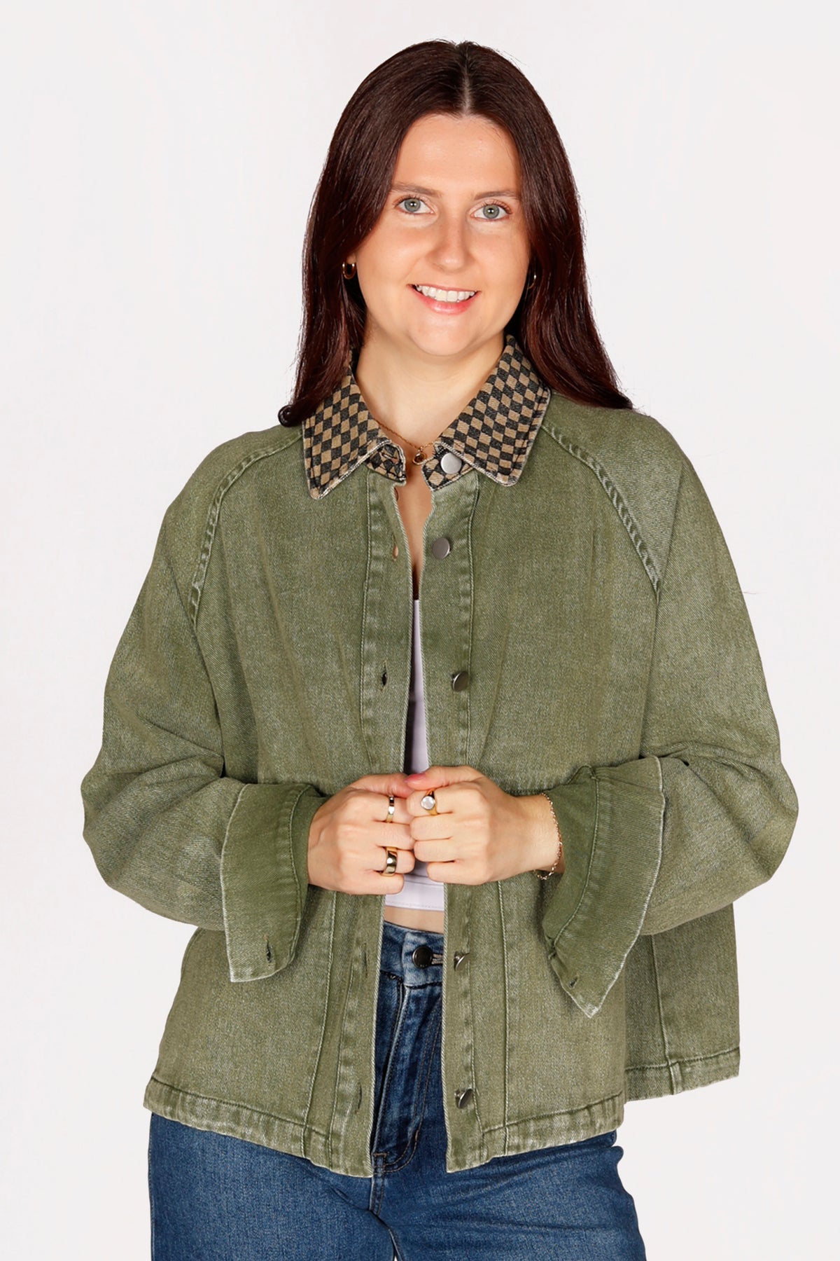 Joanie Olive Twill Jacket
