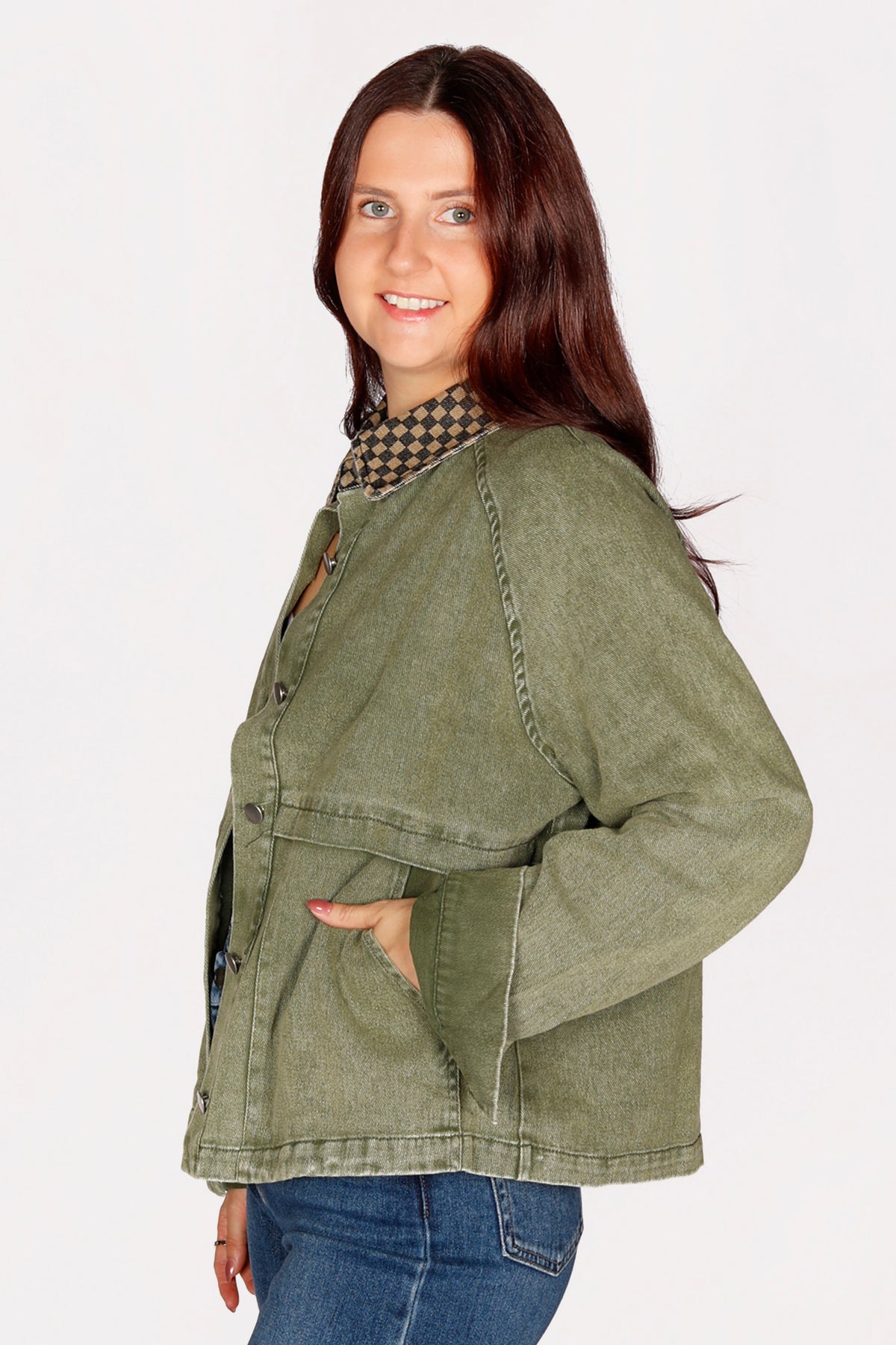 Joanie Olive Twill Jacket