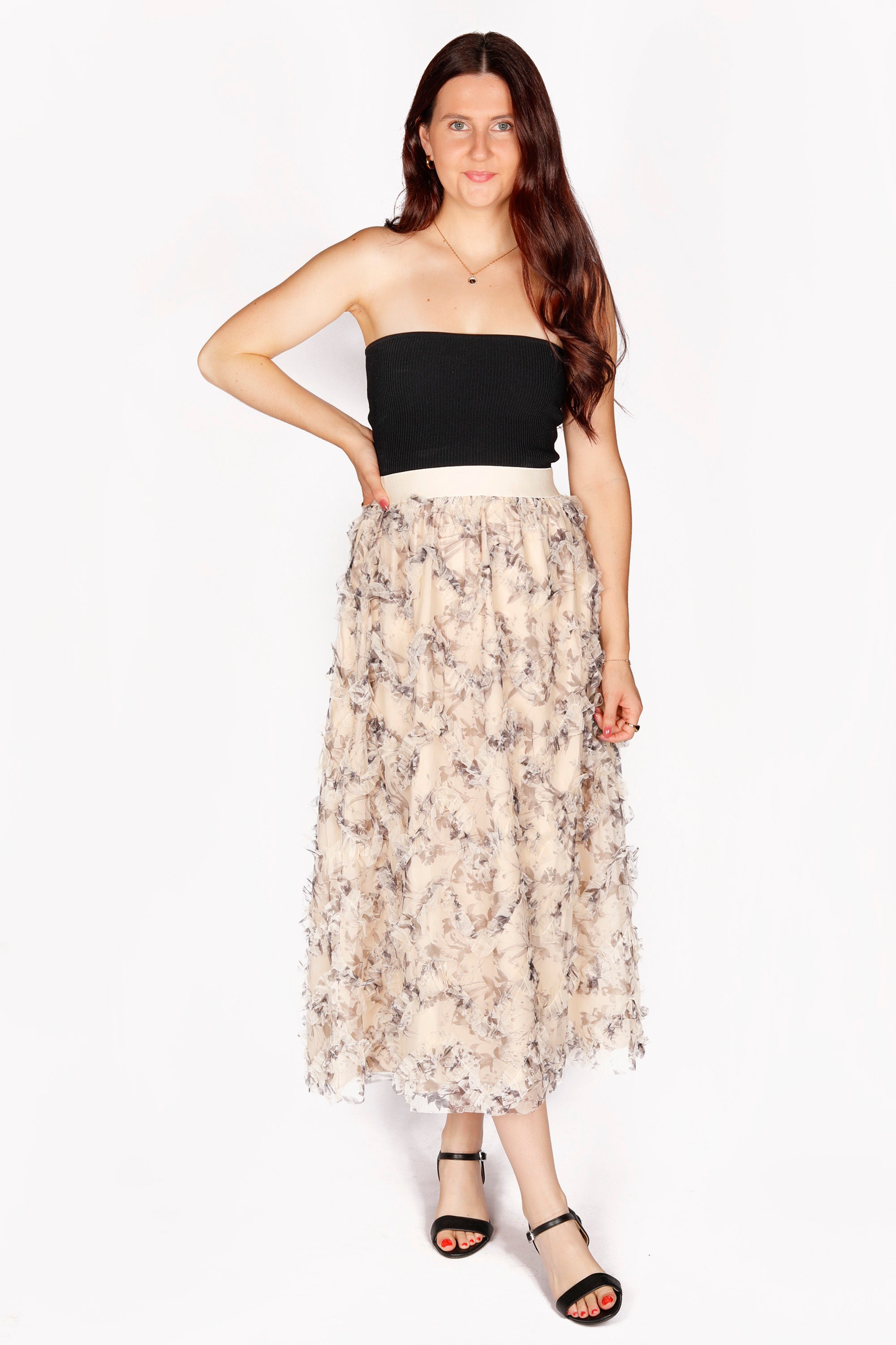 Tilly Cream Floral Maxi Skirt