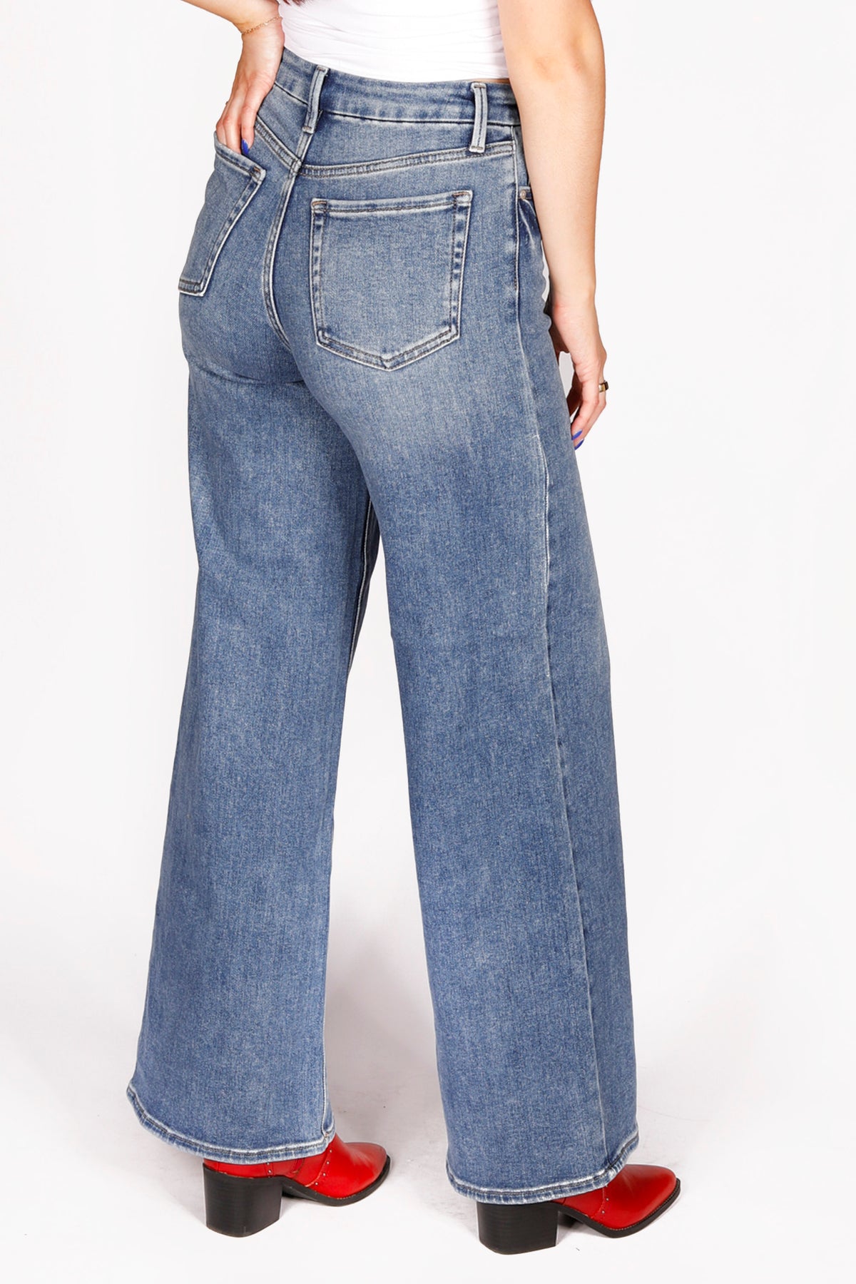 High Rise Medium Palazzo Denim