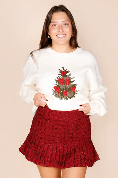 Burgundy Tweed Mini Skirt - FINAL SALE