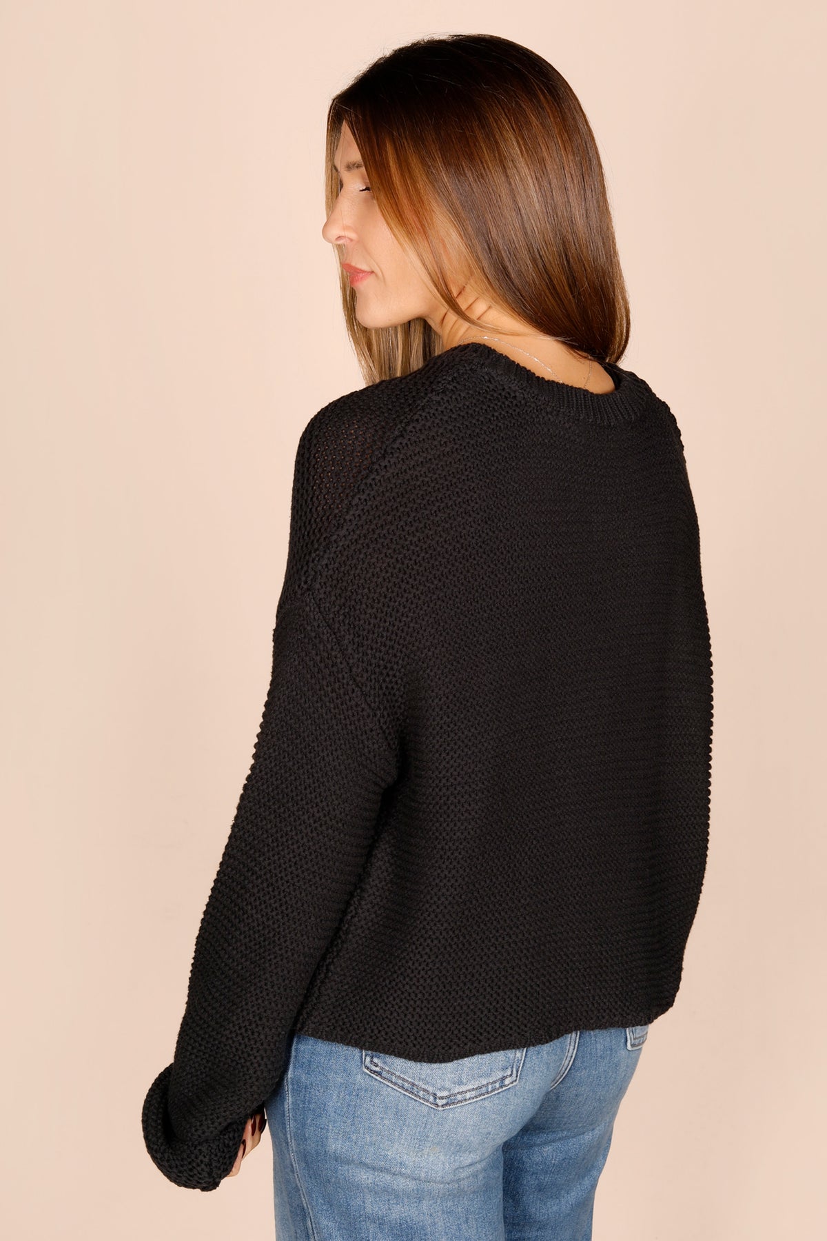 Kara Black Chunky Knit Sweater