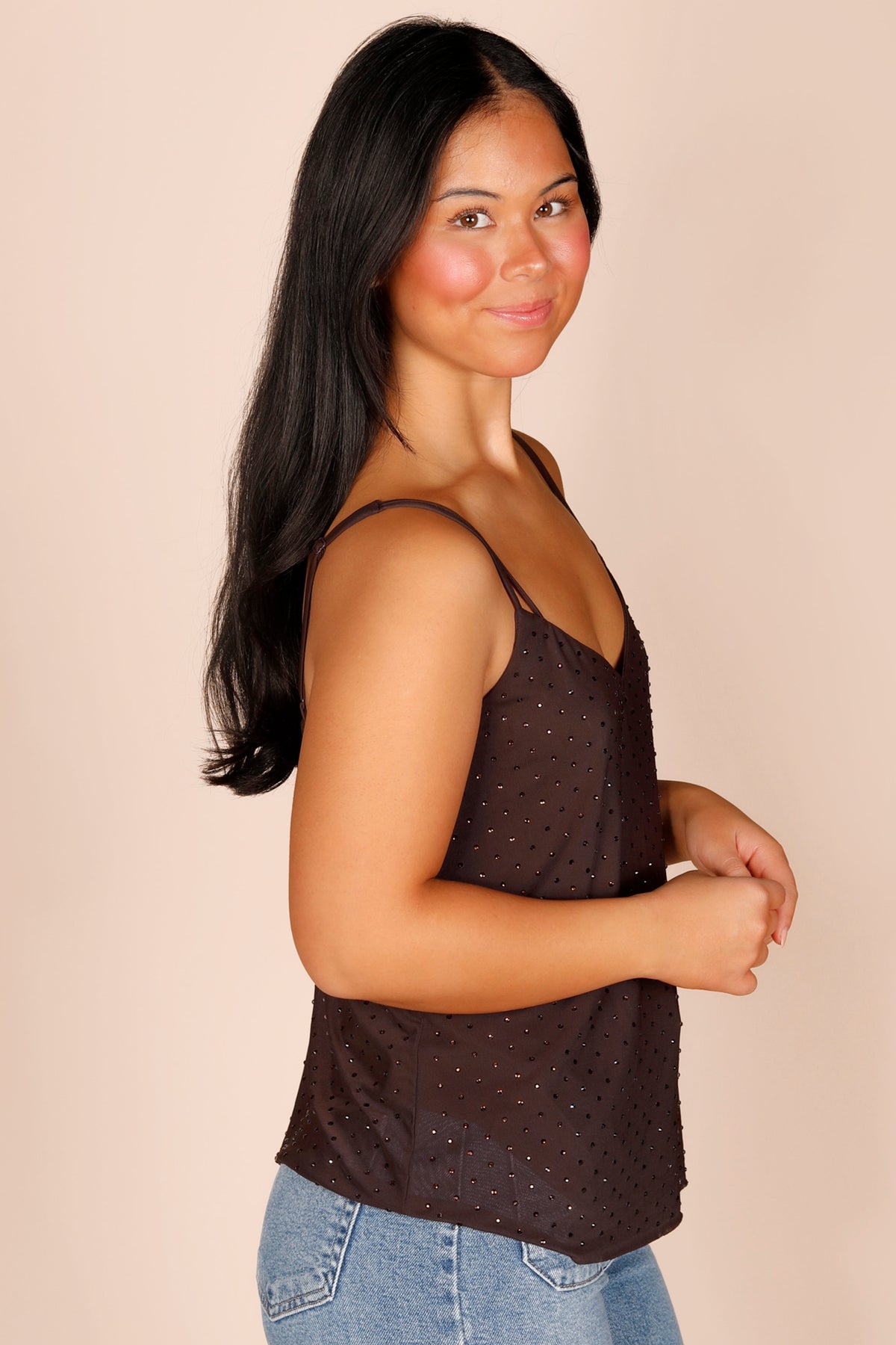 Dark Chocolate Embellished Tank