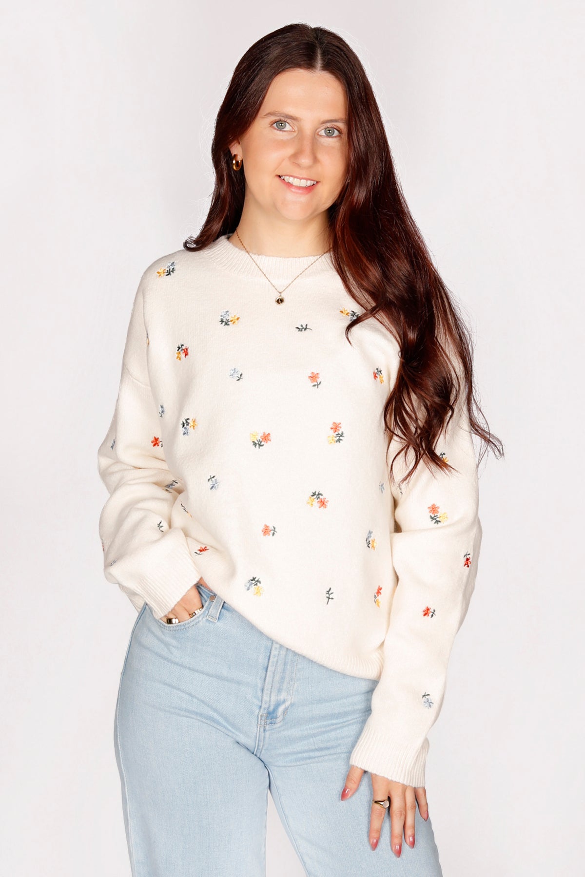 Willa Floral Cream Sweater
