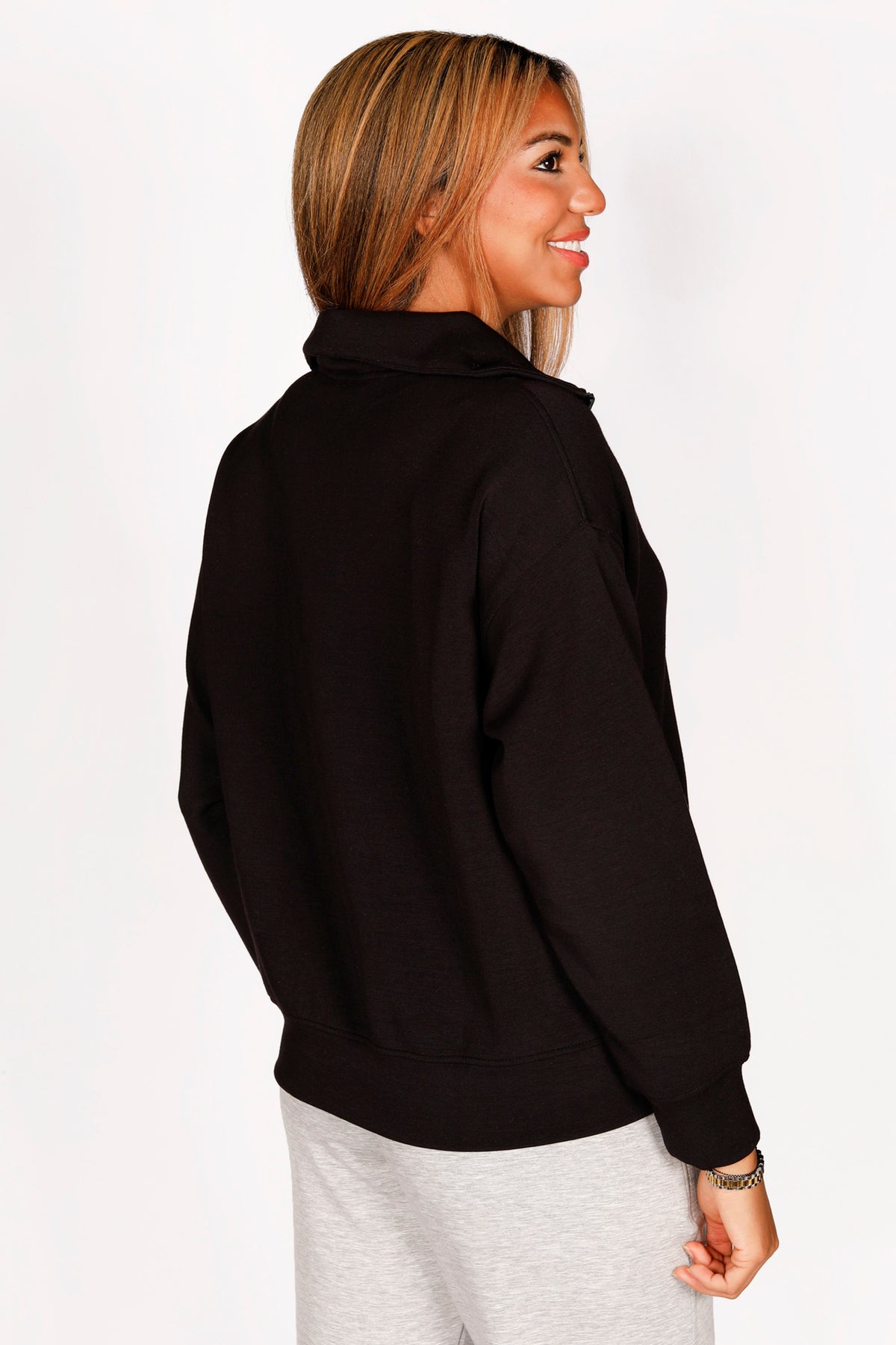 Kelsey Black Quarter Zip Pullover