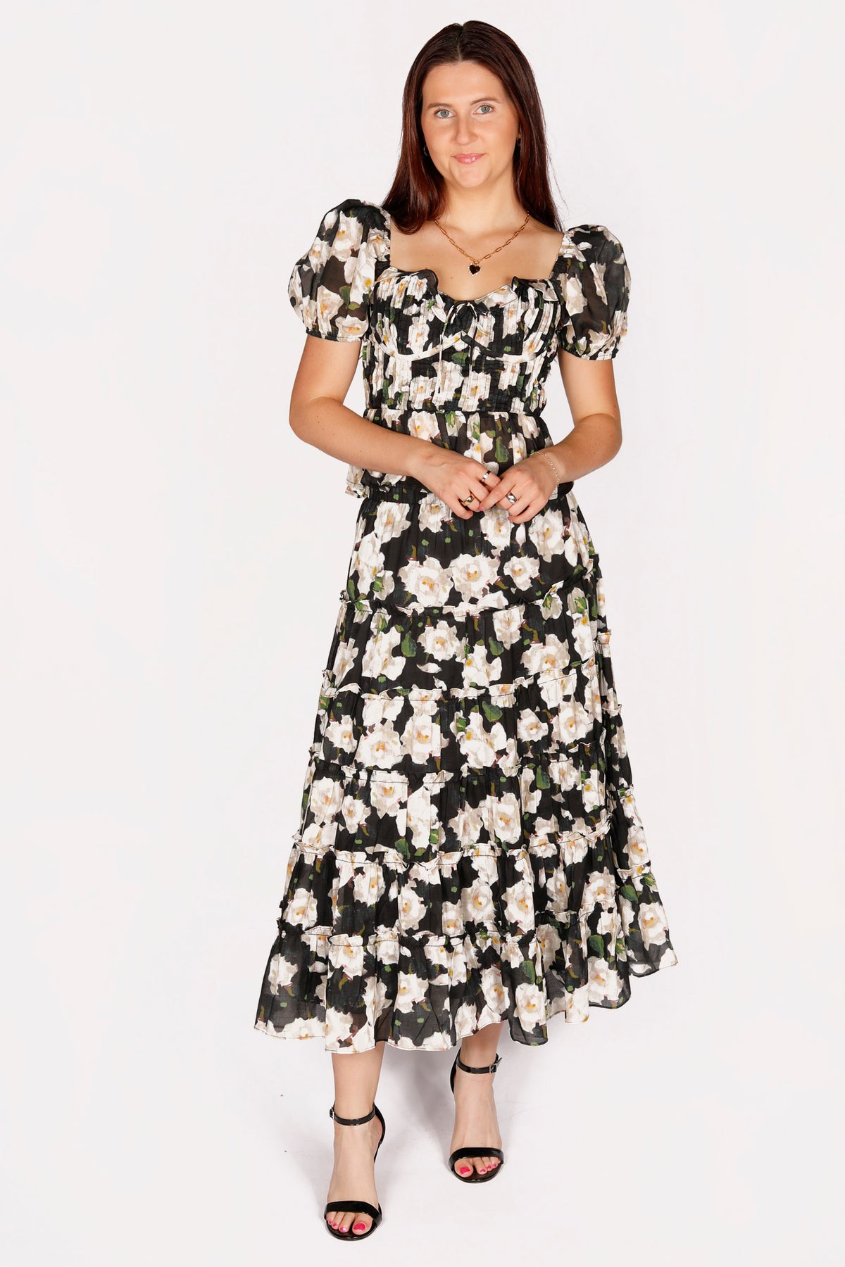 Maura Black Floral Corset Top - FINAL SALE