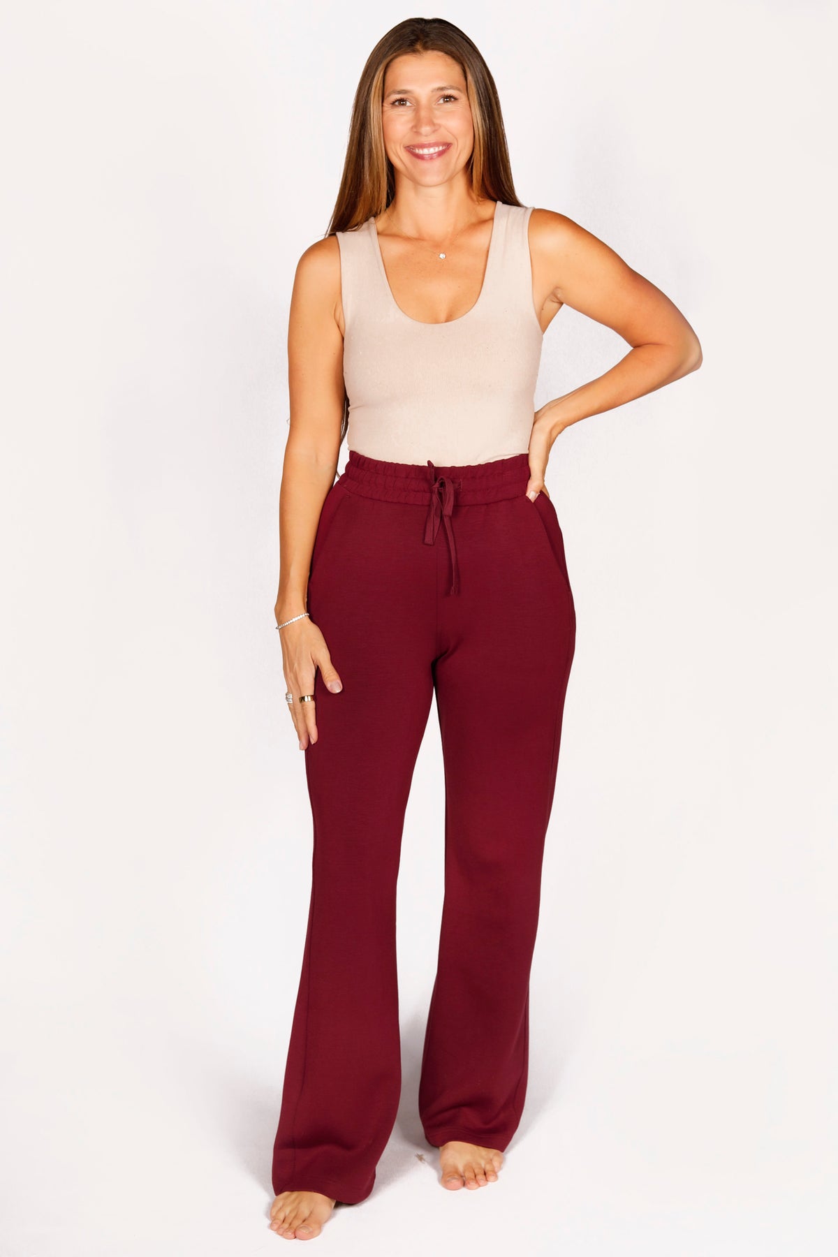 Kelsey Wine Straight Leg Pant