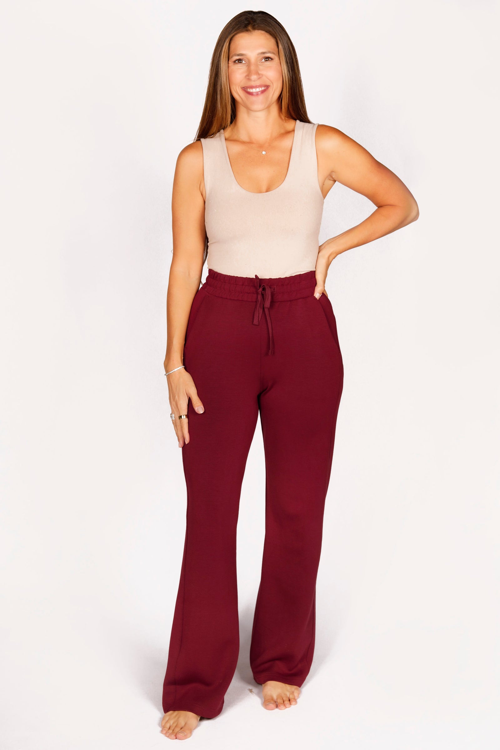 Kelsey Wine Straight Leg Pant