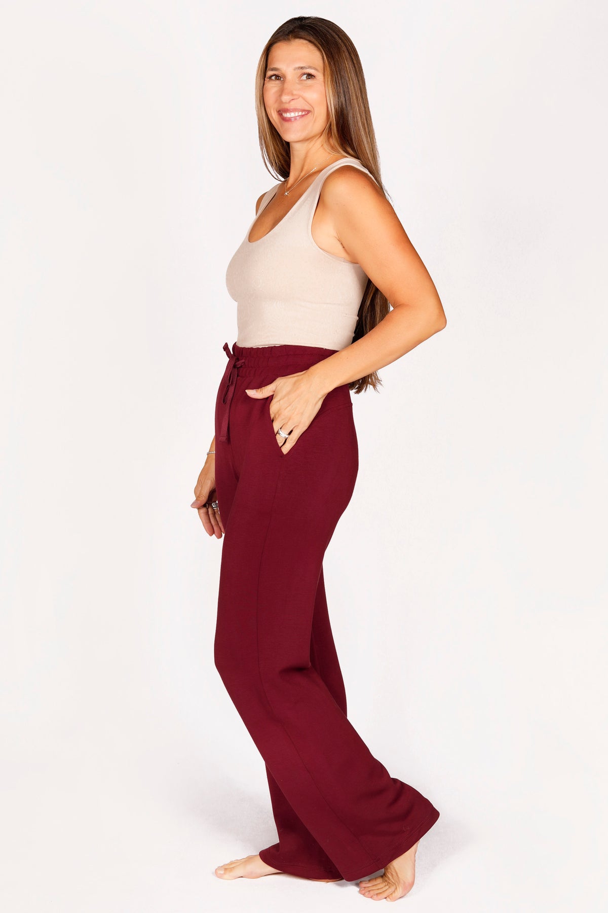 Kelsey Wine Straight Leg Pant