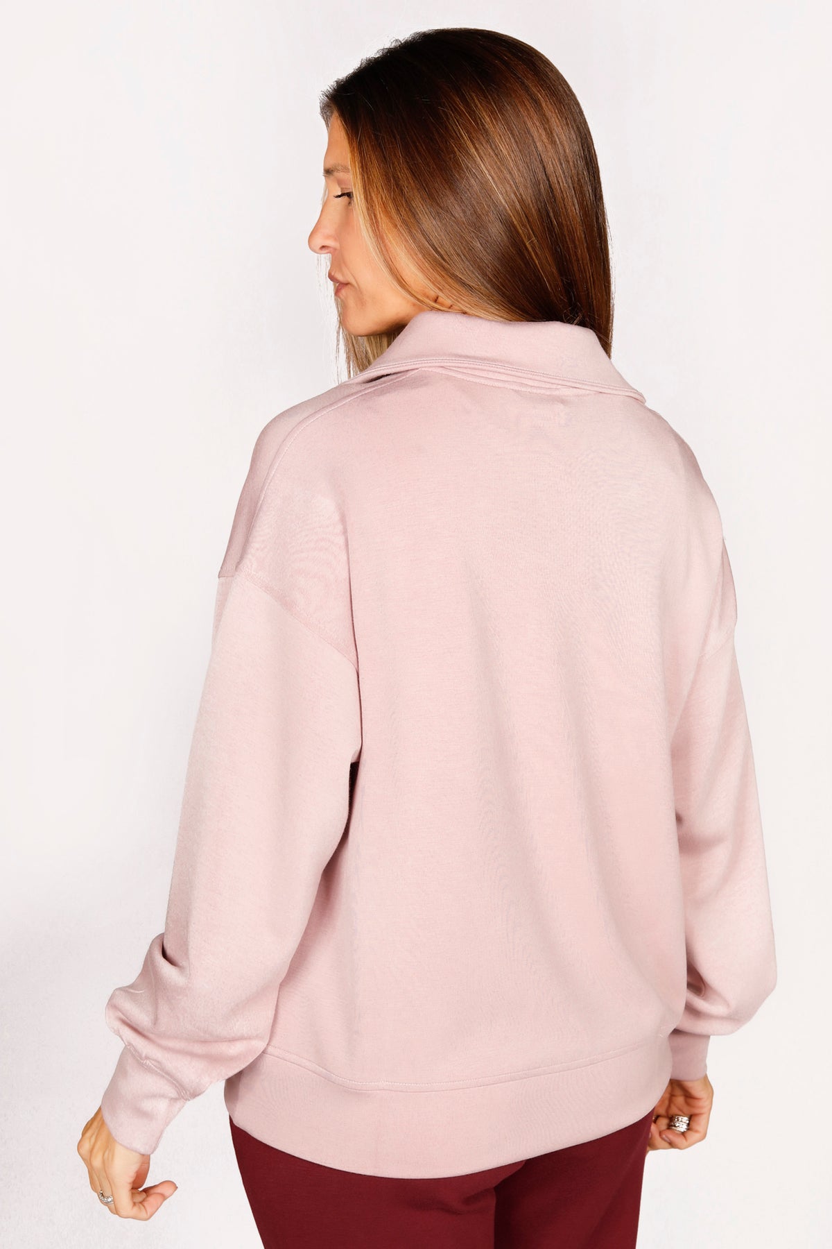 Kelsey Mauve Quarter Zip Pullover