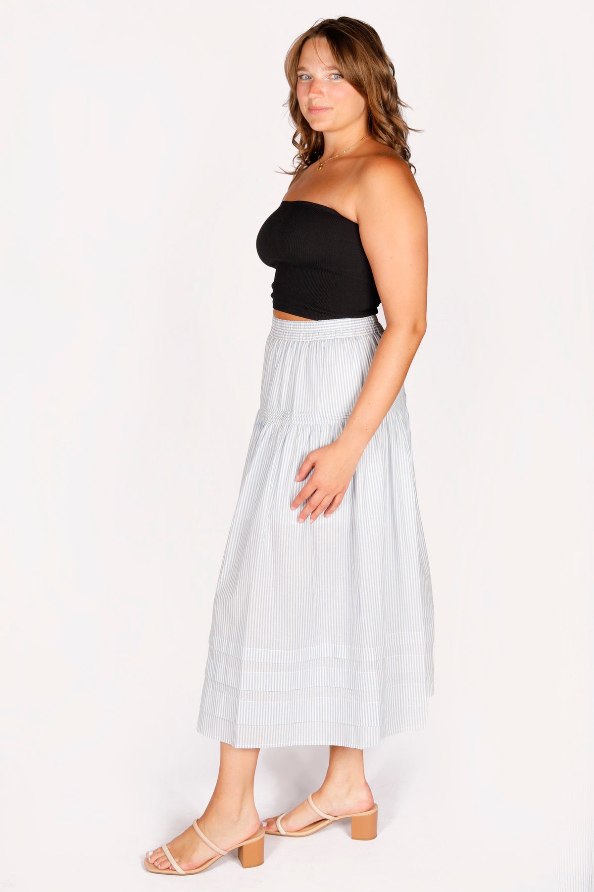 Lyla Blue Striped Maxi Skirt - FINAL SALE
