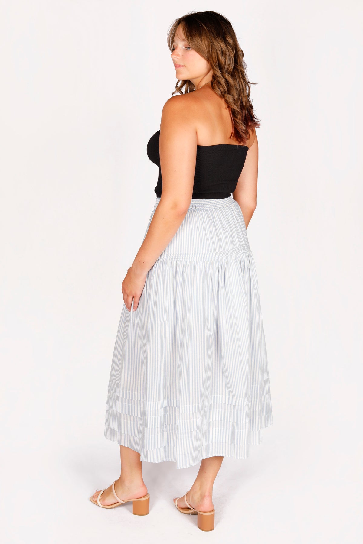 Lyla Blue Striped Maxi Skirt - FINAL SALE