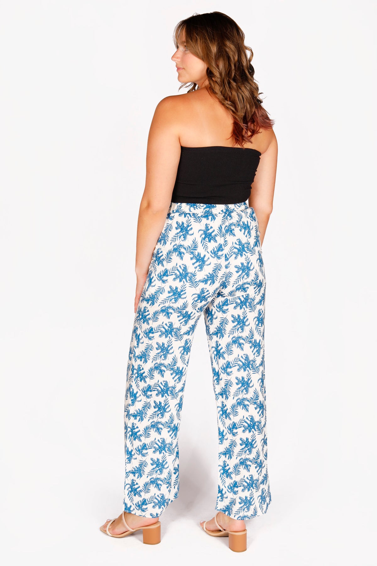 Celeste Blue Leaf Pants - FINAL SALE