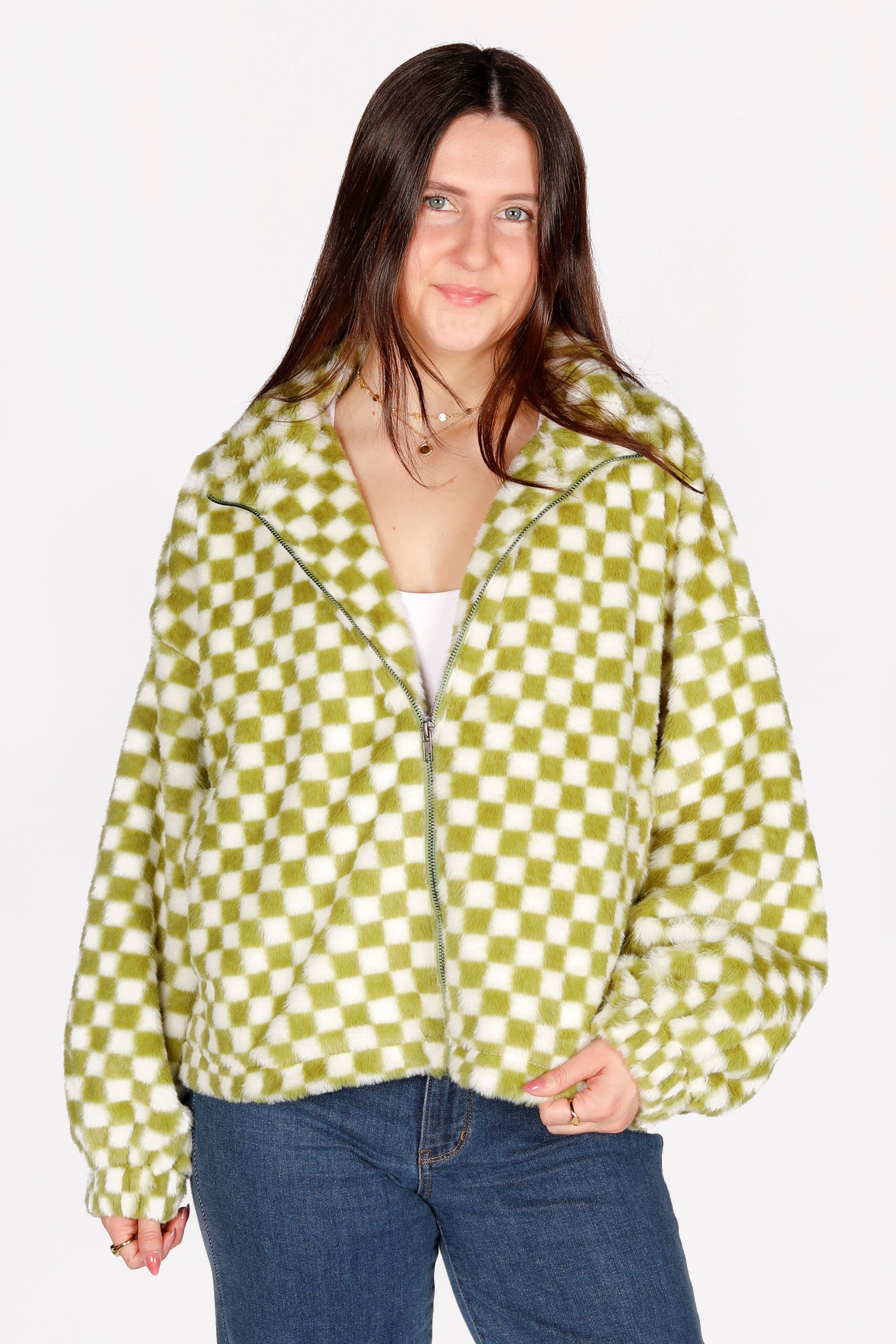 Olive Checkered Jacket - FINAL SALE