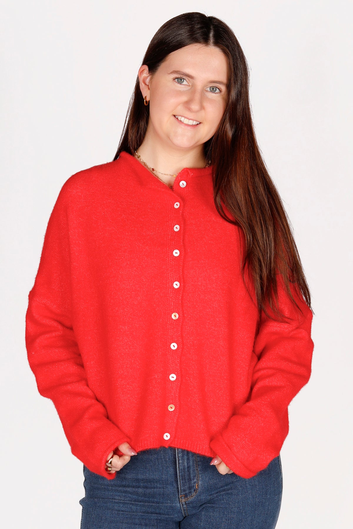 Red Lightweight Cardigan