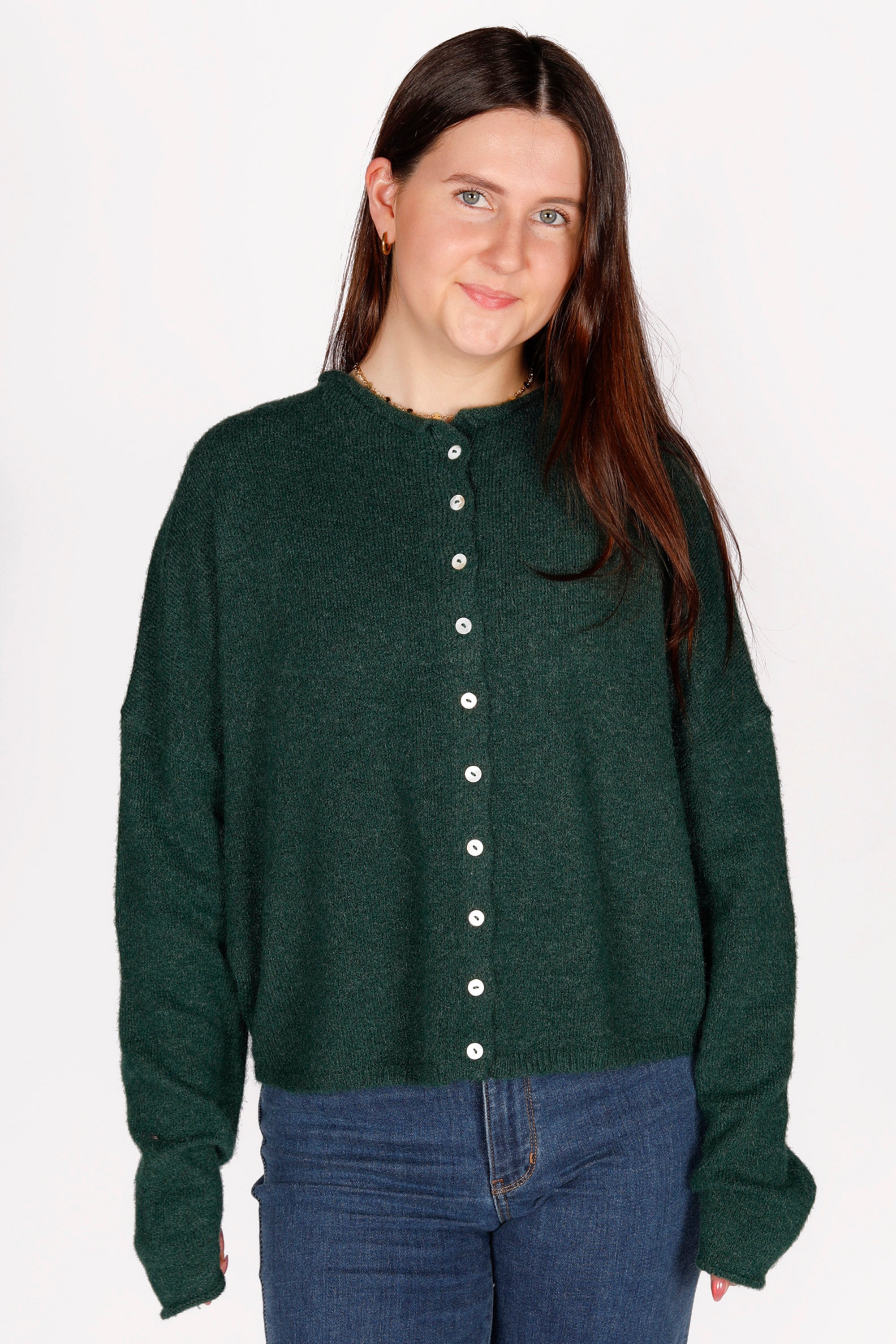 Forest Green Lightweight Cardigan