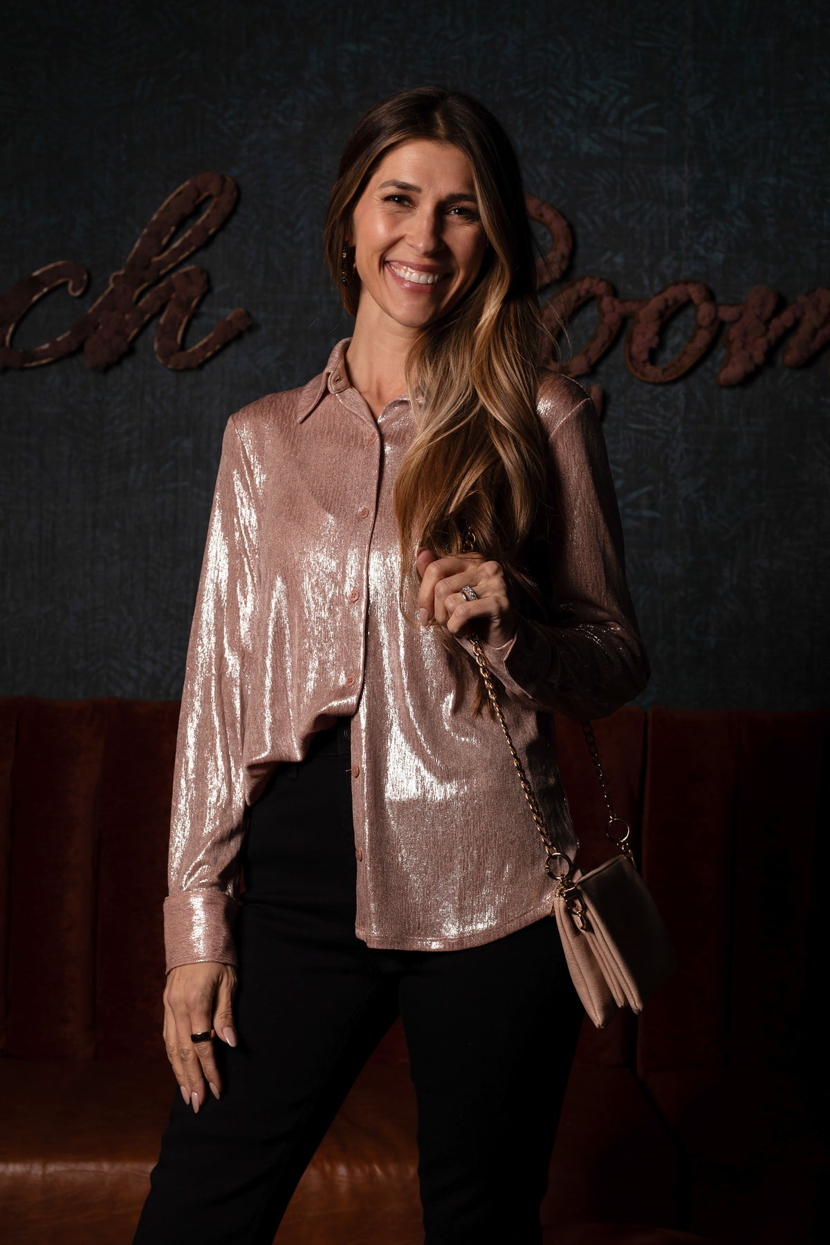 Helena Blush Foil Top - FINAL SALE