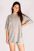 Heather Grey Ribbed Oversized Top