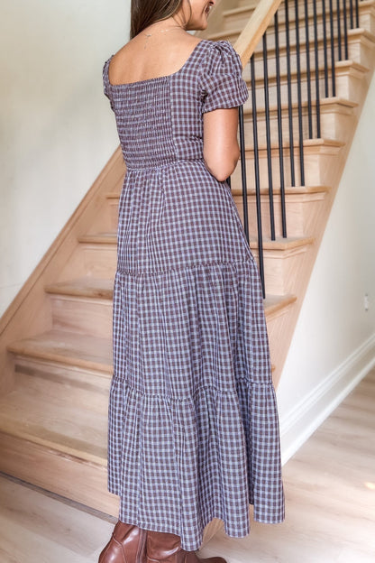 Shelby Mocha Plaid Dress