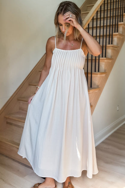 Kayla Light Khaki Pintuck Dress - FINAL SALE