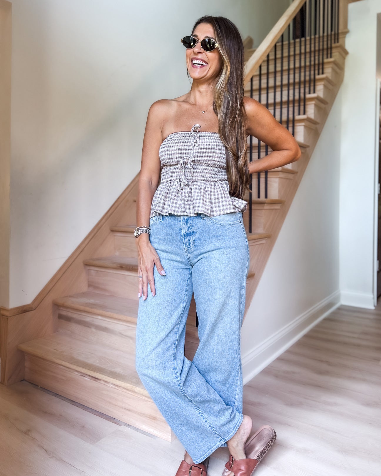 Bridget Brown Smocked Tube Top